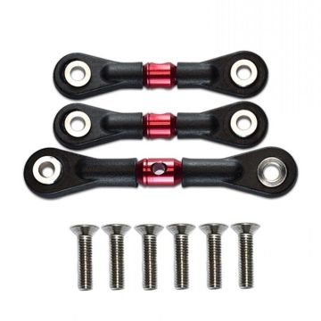 SC Models Tamiya TT-02 Adjustable Steering Link Rod Tie Rod Kit - Red (SCLFTT02043R)