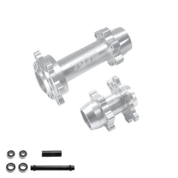 SC Models Aluminum Hub Set Fr & Rr, Losi Promoto - Silver (SCPMX1401B)
