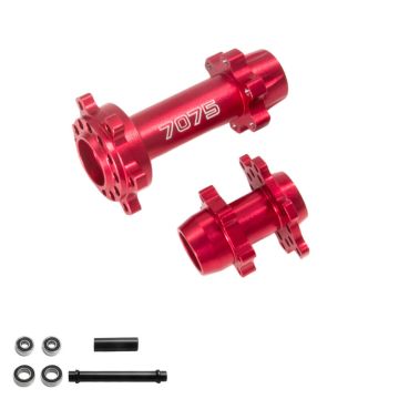 SC Models Aluminum Hub Set Fr & Rr, Losi Promoto - Red (SCPMX1401C)