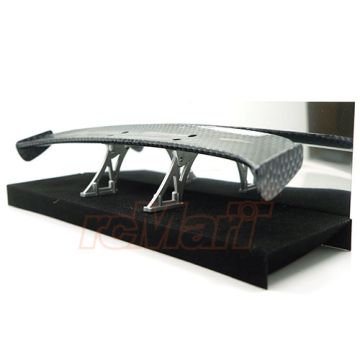 Slidelogy Shiny Carbon Pattern Rear Spoiler Black w/ Stands For 1/10 Touring Drift (SDY-0051)