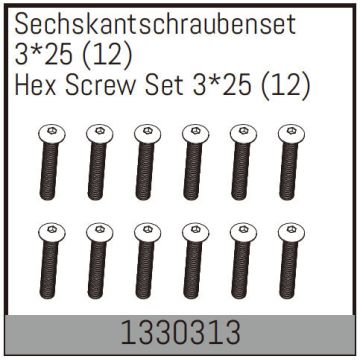 Absima Hex Screw Set 3*25 (12) (AB1330313)