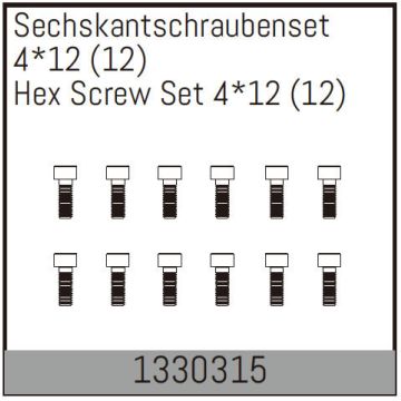 Absima Hex Screw Set 4*12 (12) (AB1330315)