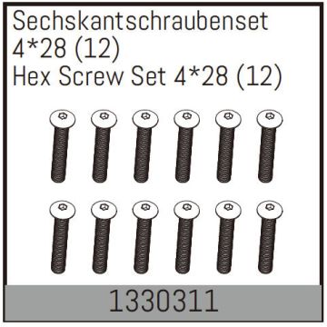 Absima Hex Screw Set 4*28 (12)  (AB1330311)