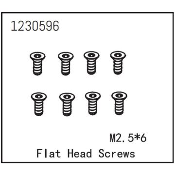 Absima Flat Head Screw M2.5*6 (8) (AB1230596)