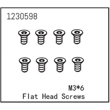 Absima Flat Head Screw M3*6 (8) (AB1230598)