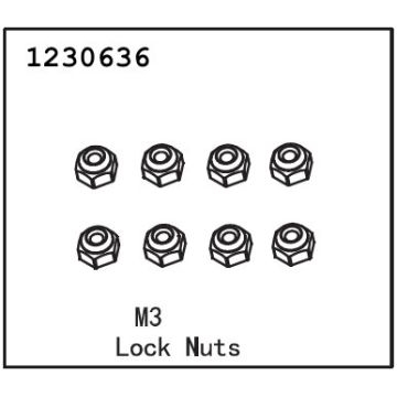 Absima Lock Nut M2.5 (8) (AB1230636)