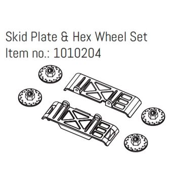 Absima Skid Plate & Hex Wheel Set - GOAT