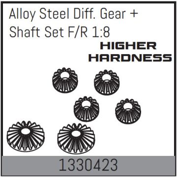 Absima Alloy Steel Diff. Gear + Shaft Set F/R 1:8 (AB1330423)