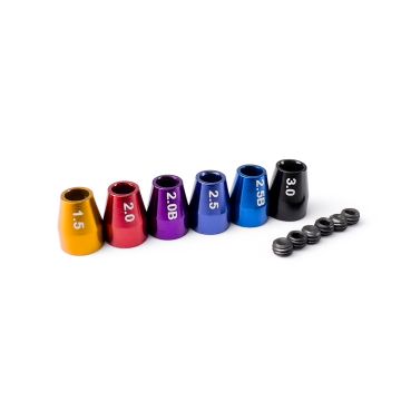 RC Overhaul Hex Driver Size Guide, Coloured Collar Set (T-RCO-TL016)