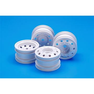 Tamiya On Road Racing Truck Wheels F/R White (THC54964)
