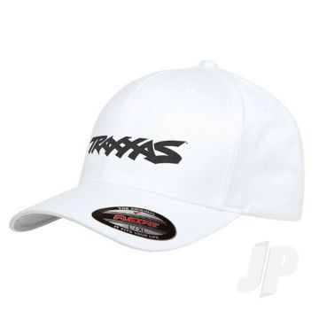 Traxxas Logo Flexfit Hat (White) (TRX1188-WHT-LXL)