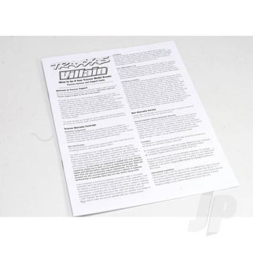 Traxxas Operating Instructions, Villain (TRX1599X)