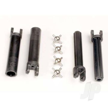 Traxxas Half Shafts, Long Truck (External-Splined (2 Pcs) & Internal-Splined (2 Pcs) / Metal U-Joints (4 Pcs) (TRX1951)