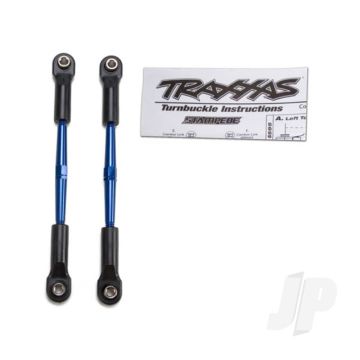 Traxxas Turnbuckles, Aluminium (Blue-Anodised), Toe Links, 61Mm (2 Pcs) (Assembled With Rod Ends & Hollow Balls) (Fits Stampede) (Requires 5Mm Aluminium Wrench #5477) (TRX2336A)
