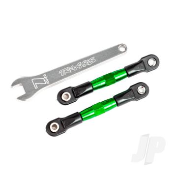 Traxxas Camber Links, Rear (Tubes Green-Anodised, 7075-T6 Aluminium, Stronger Than Titanium) (2) (Assembled With Rod Ends And Hollow Balls)/ Aluminium Wrench (1) (Fits Drag Slash) (TRX2443G)