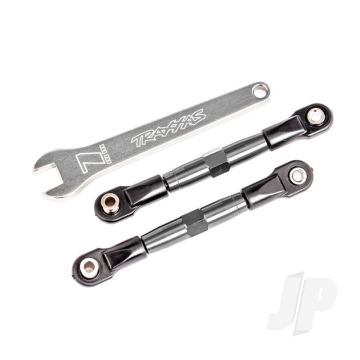 Traxxas Camber Links, Front (Tubes Charcoal Gray-Anodised, 7075-T6 Aluminium, Stronger Than Titanium) (2) (Assembled With Rod Ends And Hollow Balls)/ Aluminium Wrench (1) (Fits Drag Slash) (TRX2444A)