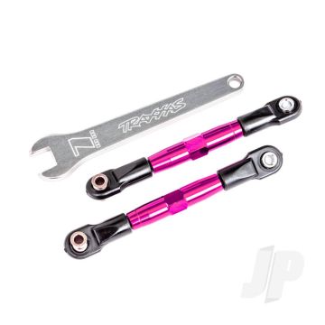 Traxxas Camber Links, Front (Tubes Pink-Anodised, 7075-T6 Aluminium, Stronger Than Titanium) (2) (Assembled With Rod Ends And Hollow Balls)/ Aluminium Wrench (1) (Fits Drag Slash) (TRX2444P)