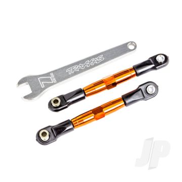 Traxxas Camber Links, Front (Tubes Orange-Anodised, 7075-T6 Aluminium, Stronger Than Titanium) (2) (Assembled With Rod Ends And Hollow Balls)/ Aluminium Wrench (1) (Fits Drag Slash) (TRX2444T)