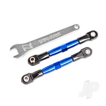 Traxxas Camber Links, Front (Tubes Blue-Anodised, 7075-T6 Aluminium, Stronger Than Titanium) (2) (Assembled With Rod Ends And Hollow Balls)/ Aluminium Wrench (1) (Fits Drag Slash) (TRX2444X)