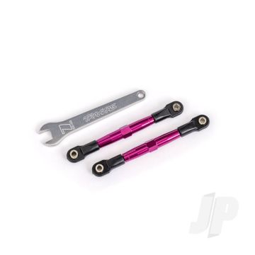 Traxxas Toe Links, Front (Tubes Pink-Anodised, 7075-T6 Aluminium, Stronger Than Titanium) (2) (Assembled With Rod Ends And Hollow Balls)/ Aluminium Wrench (1) (Fits Drag Slash) (TRX2445P)