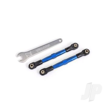Traxxas Toe Links, Front (Tubes Blue-Anodised, 7075-T6 Aluminium, Stronger Than Titanium) (2) (Assembled With Rod Ends And Hollow Balls)/ Aluminium Wrench (1) (Fits Drag Slash) (TRX2445X)