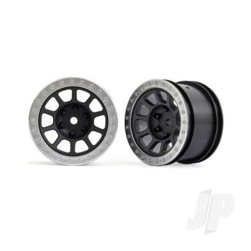 Traxxas Wheels, 2.2' (Graphite Gray, Satin Chrome Beadlock) (2) (Bandit Rear) (TRX2480)