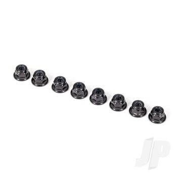 Traxxas Nuts, 3Mm Nylon Locking, Flanged, Black (8) (TRX2744X)