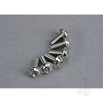 Traxxas Motor Screws (3X8Mm Washerhead Machine) (6 Pcs) (TRX3185)