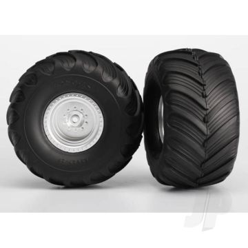 Traxxas Tyres And Wheels, Assembled Glued Terra Groove Dual Profile Tyres (2Wd Electric Rear) (2 Pcs) (TRX3663)