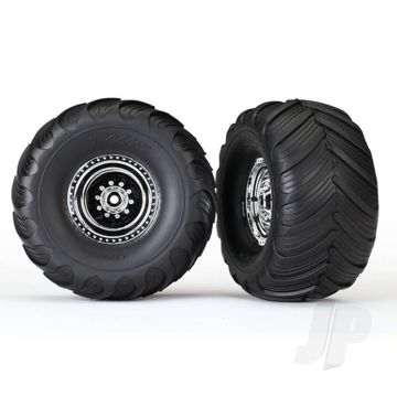 Traxxas Tyres And Wheels, Assembled Glued Terra Groove Dual Profile (2Wd Electric Rear) (2 Pcs) (TRX3663X)