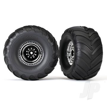 Traxxas Tyres And Wheels, Assembled Glued Terra Groove Dual Profile (Nitro Rear / Electric Front) (2 Pcs) (TRX3665X)