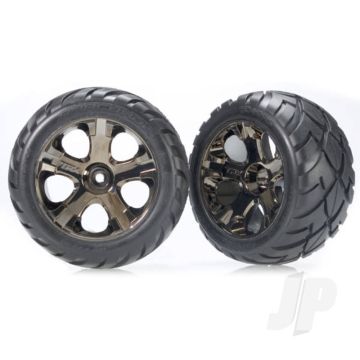 Traxxas Tyres And Wheels, Assembled Glued Anaconda Tyres (Nitro Rear / Electric Front) (1 Left, 1 Right) (TRX3776A)