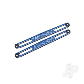 Traxxas Hold Downs, Battery (Blue-Anodised) (2 Pcs) / Adhesive Foam Battery Pads / Shoulder Screws (2 Pcs) / Battery Hold-Down Posts (4 Pcs) / Clips (4 Pcs) (TRX3923X)