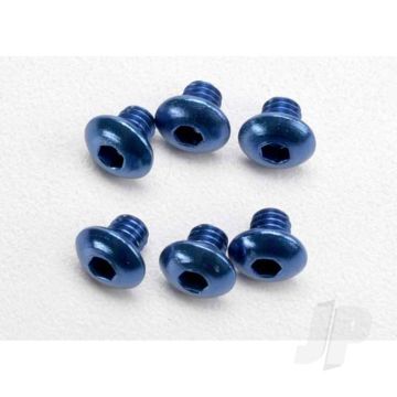 Traxxas Screws, 4X4Mm Button-Head Machine, Aluminium (Blue) (Hex Drive) (6 Pcs) (TRX3940)