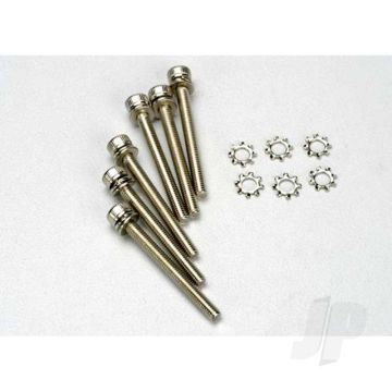 Traxxas Screws, 3X28Mm Cap-Head Machine (Hex Drive) (6 Pcs) / 3X6Mm Elw (6 Pcs) (TRX3963)