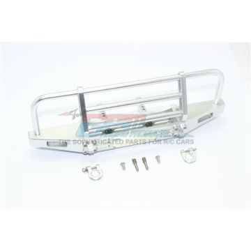 GPM Racing Traxxas TRX4, Axial SCX10 Aluminium Adjustable Front Bumper - Silver (TRX4330FE-S-BK)
