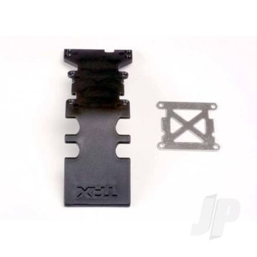Traxxas Skidplate, Rear Plastic (Black) / Stainless Steel Plate (TRX4938)