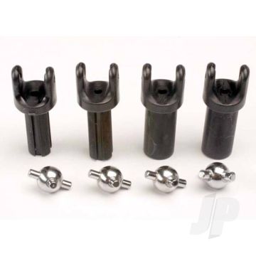 Traxxas Half Shafts, Short (Heavy Duty) (External-Splined (2 Pcs) & Internal-Splined (2 Pcs)) / Metal U-Joints (4 Pcs) (TRX4949X)