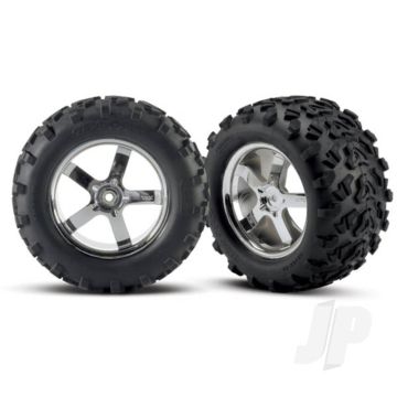 Traxxas Tyres And Wheels, Assembled Glued Maxx Tyres 6.3In Outer Diameter (2 Pcs) (TRX4973R)