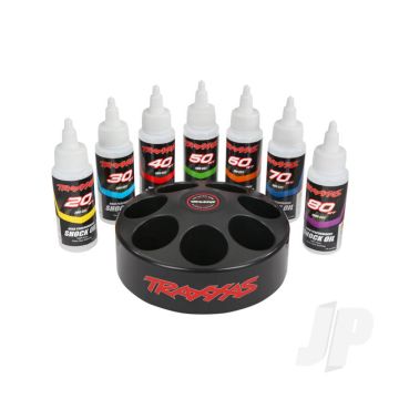 Traxxas Spinning Carousel Rack (Includes 20 Wt, 30 Wt, 40 Wt, 50 Wt, 60 Wt, 70 Wt, & 80 Wt Premium Shock Oils) (TRX5038X)