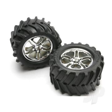 Traxxas Tyres And Wheels, Assembled Glued Maxx Chevron Tyres (2 Pcs) (TRX5173)