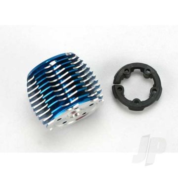 Traxxas Cooling Head, Powertune (Machined Aluminium, Blue-Anodised) (Trx 2.5 And 2.5R) / Head Protector (Plastic) (TRX5237)