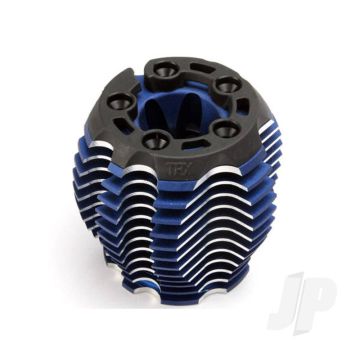 Traxxas Cooling Head, Powertune (Machined Aluminium, Blue-Anodised) (Trx 3.3), Head Protector (1Pc), 3X6Mm Ccs (5 Pcs) (TRX5238R)