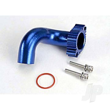 Traxxas Header, Blue-Anodised Aluminium (For Rear Exhaust Engines Only) (Trx 2.5, 2.5R, 3.3) (TRX5287)
