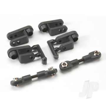 Traxxas Servo Horns, Steering, Long (2 Pcs), Short (2 Pcs) / Linkage, Steering (3X20Mm Turnbuckle) (2 Pcs) / Rod Ends (Short) (4 Pcs) / Hollow Balls (4 Pcs) (TRX5345R)