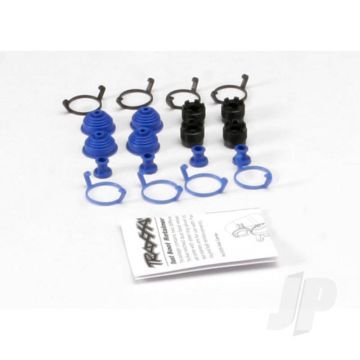 Traxxas Pivot Ball Caps (4 Pcs) / Dust Boots, Rubber (4 Pcs) / Dust Plugs, Rubber (4 Pcs) / Dust Boot Retainers, Black (4 Pcs), Blue (4 Pcs) (2 Pkgs. Req. To Complete Truck) (TRX5378X)