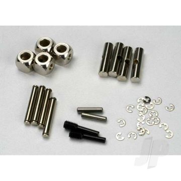 Traxxas U-Joints, Driveshaft (Carrier (4 Pcs) / 4.5Mm Cross Pin (4 Pcs) / 3Mm Cross Pin (4 Pcs) / E-Clips (20)) (Metal Parts For 2 Driveshafts) (TRX5452)