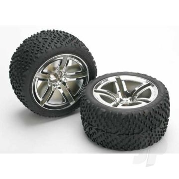 Traxxas Twin-Spoke Tyres And Wheels (Pair) (TRX5573)