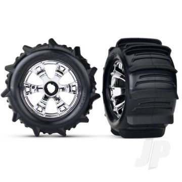 Traxxas Tyres And Wheels, Assembled Glued Paddle Tyres (2 Pcs) (TRX5672)