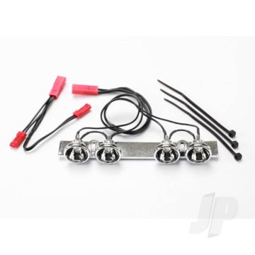 Traxxas Led Light Bar (Chrome) (Fits Summit Roll Cage) / Light Harness (4 Clear Lights) / Harness Adapter (TRX5684)
